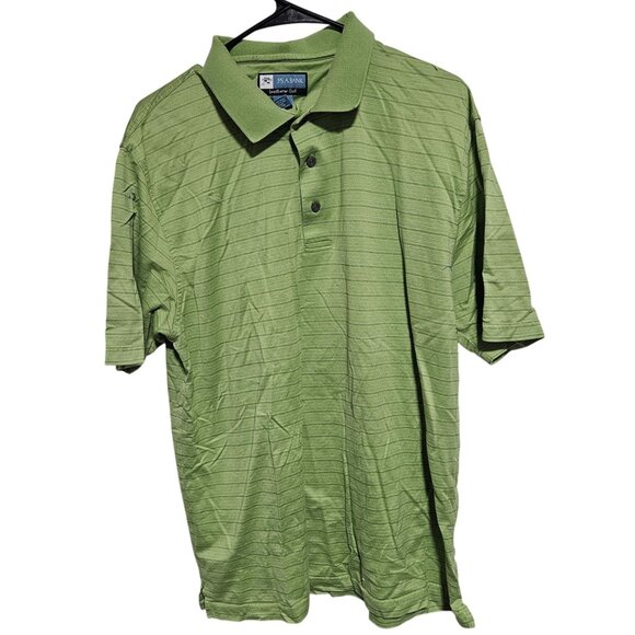Jos. A. Bank Leadbetter Golf Polo Shirt Green Mens Size Large Striped Collared - Picture 1 of 3